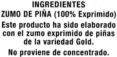 Lista de ingredientes del producto Zumo de piña exprimido refrigerado Hacendado 990 ml (3 x 330 ml)