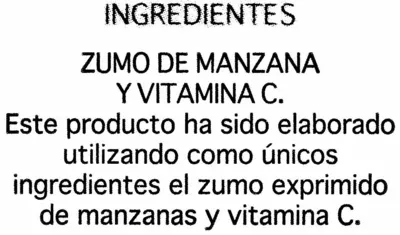 Lista de ingredientes del producto Zumo De Manzana Hacendado 1 l