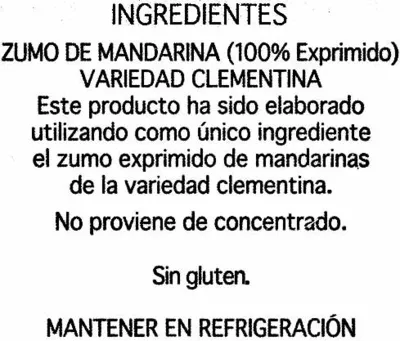 Lista de ingredientes del producto Zumo De Clementina Hacendado 1 l