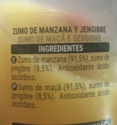 Lista de ingredientes del producto Fresh Hacendado 