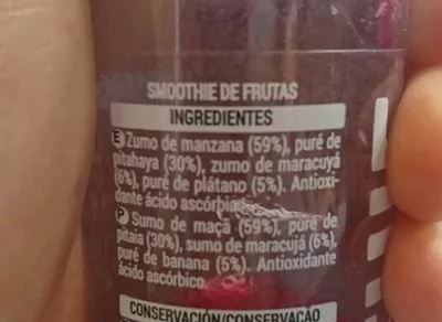 Lista de ingredientes del producto SMOOTHE DRAGÓN FRUIT Hacendado 