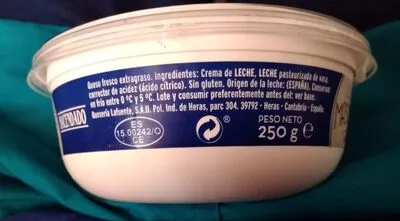 Lista de ingredientes del producto Mascarpone Hacendado 