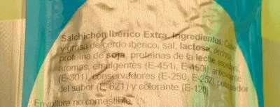 Lista de ingredientes del producto Salchichon iberico extra la hacienda del iberico 440g