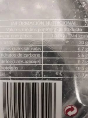 Lista de ingredientes del producto Mortadella con aceitunas Hacendado 250g