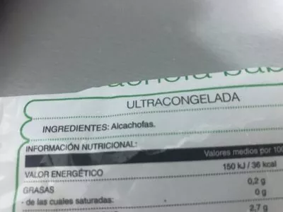 Lista de ingredientes del producto Alcachofa baby Hacendado 