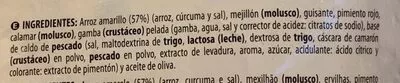 Lista de ingredientes del producto Arroz a la Marinera Hacendado 600 g