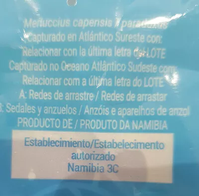 Lista de ingredientes del producto Merluza del cabo sin piel Hacendado 500 g