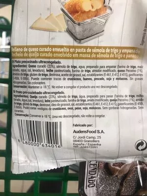 Lista de ingredientes del producto Crocanrol de queso curado Hacendado 