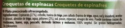 Lista de ingredientes del producto Croquetas espinacas Hacendado 350 g