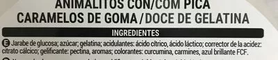 Lista de ingredientes del producto Animalitos Hacendado 