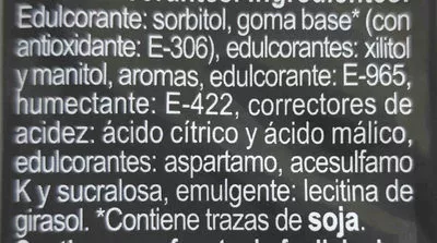 Lista de ingredientes del producto Chicles Sandia Hacendado 62g