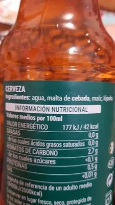 Lista de ingredientes del producto Cerveza lager clásica Steinburg 