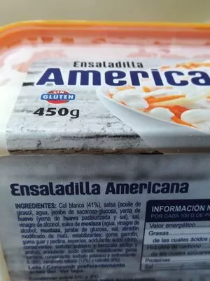 Lista de ingredientes del producto Ensaladilla americana Hacendado 