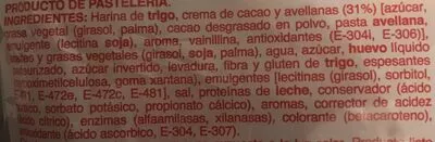 Lista de ingredientes del producto Croissant con crema de cacao Hacendado 