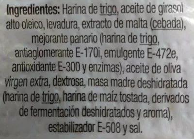 Lista de ingredientes del producto Piquitos Bajos En Sal Hacendado 