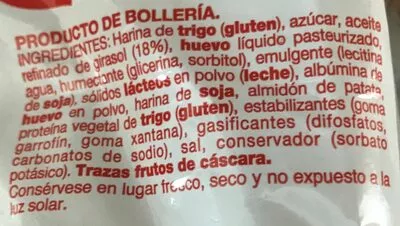 Lista de ingredientes del producto Magdalenas Hacendado 