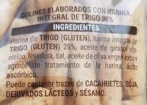 Lista de ingredientes del producto Picos 30 % integrales Hacendado 250g