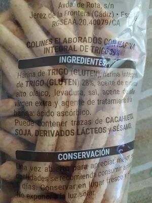 Lista de ingredientes del producto Picos integrales Hacendado 