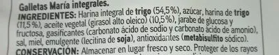 Lista de ingredientes del producto Galleta integral Eroski 4x200g