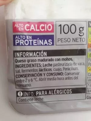 Lista de ingredientes del producto Queso azul francés Eroski 