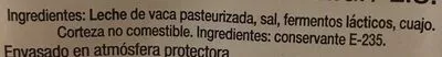 Lista de ingredientes del producto Queso Maasdam Eroski 480 g