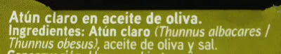 Lista de ingredientes del producto Atun claro en aceite de oliva Eroski 480 g