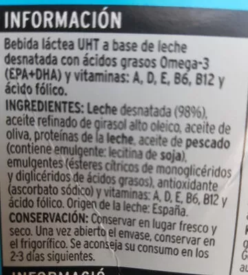 Lista de ingredientes del producto Bebida láctea UHT Eroski 1litro