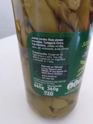 Lista de ingredientes del producto Judías verdes planas troceadas Eroski 