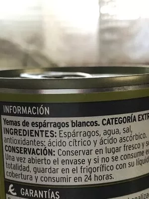 Lista de ingredientes del producto Yema de espárragos Eroski 