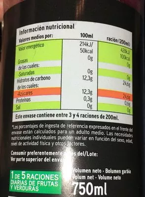 Lista de ingredientes del producto Seleqtia Granada Eroski 