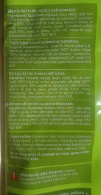 Lista de ingredientes del producto Mix original Eroski 500g