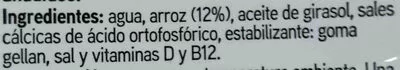 Lista de ingredientes del producto Leche de arroz con calcio Eroski 1 l