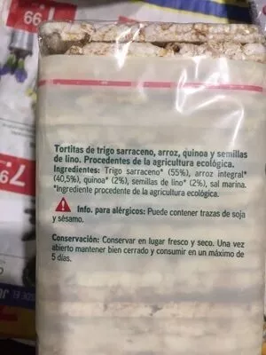 Lista de ingredientes del producto Tortitas de arroz Eroski 