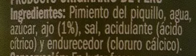 Lista de ingredientes del producto Pimientos del piquillo eliges 