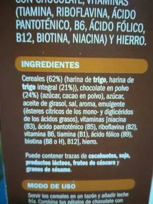 Lista de ingredientes del producto Cereales Eliges 