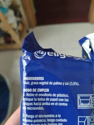 Lista de ingredientes del producto PopCorn Con Sal Eliges 