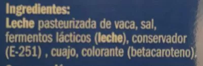 Lista de ingredientes del producto Edam eliges 