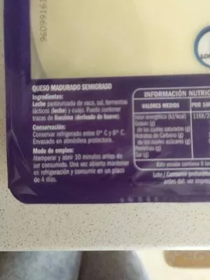 Lista de ingredientes del producto Queso Mozzarella Eliges 150 g