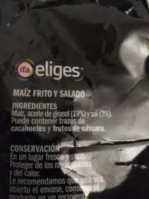 Lista de ingredientes del producto Maiz frito tierno Eliges 150 g