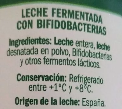 Lista de ingredientes del producto Bifidus Natural Eliges 