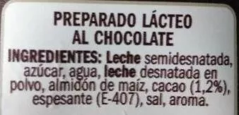 Lista de ingredientes del producto Crema bombón eliges 