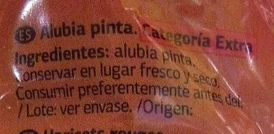 Lista de ingredientes del producto Alubias Dia 1 kg