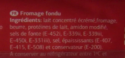 Lista de ingredientes del producto Fromage fondu tranches Dia 300 g