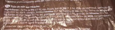 Lista de ingredientes del producto Pan De Molde Multicereales Dia 500 g