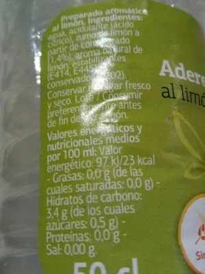 Lista de ingredientes del producto Aiderez Dia 