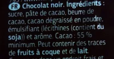 Lista de ingredientes del producto Chocolate negro Dia, Dia - Distribuidora Internacional de Alimentación S.A. 100 g