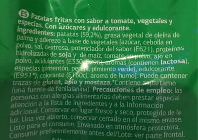 Lista de ingredientes del producto Patatas fritas campesina Dia 