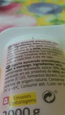 Lista de ingredientes del producto Yogurt Sabor Coco Dia 125 g