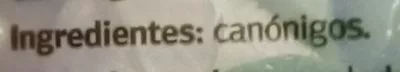 Lista de ingredientes del producto Canónigos - Dia - 100 g Dia, Dia - Distribuidora Internacional de Alimentación S.A. 100 g