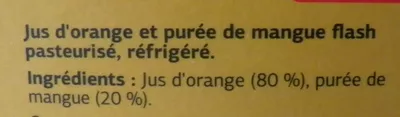 Lista de ingredientes del producto Pur jus Orange Mangue Dia 1 l